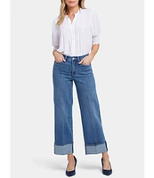 NYDJ Teresa Wide Leg High Rise Slimming Cuffed Jeans