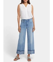 NYDJ Teresa Wide Leg High Rise Slimming Cuffed Jeans