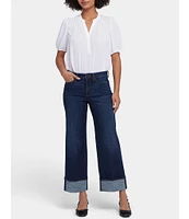 NYDJ Teresa Wide Leg High Rise Slimming Cuffed Jeans