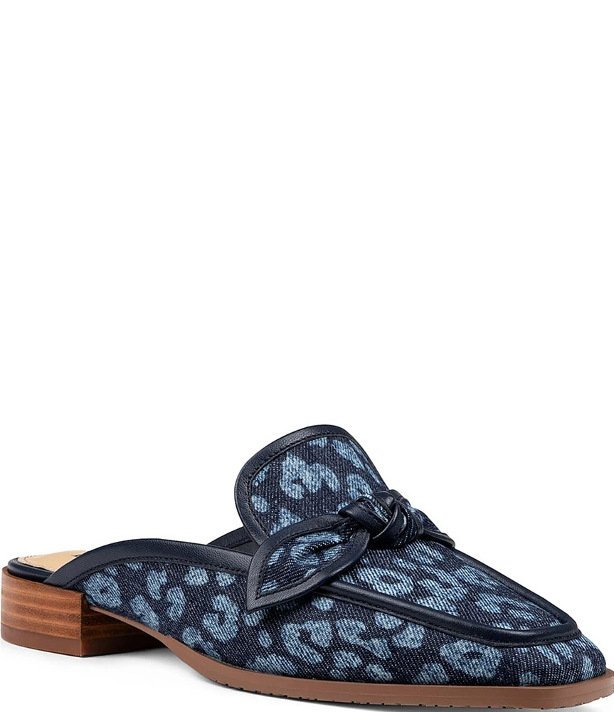 NYDJ Tillie Printed Denim Bow Mules