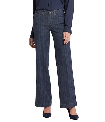 NYDJ Vertical Stripe Teresa Wide Leg High-Rise Lift Tuck® Jeans