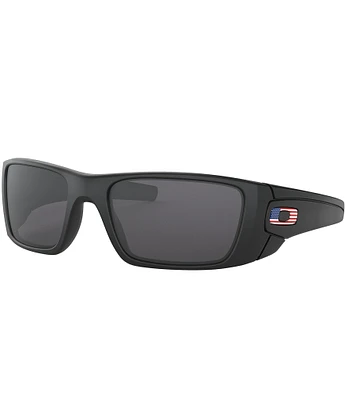 Oakley Men's OO9096 Fuel Cell 60mm USA Flag Detail Rectangle Sunglasses