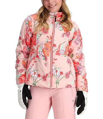 Obermeyer Big Girls 7-16 Long Sleeve Rylee Floral Printed Hooded Ski Jacket