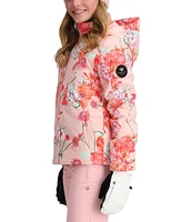 Obermeyer Big Girls 7-16 Long Sleeve Rylee Floral Printed Hooded Ski Jacket