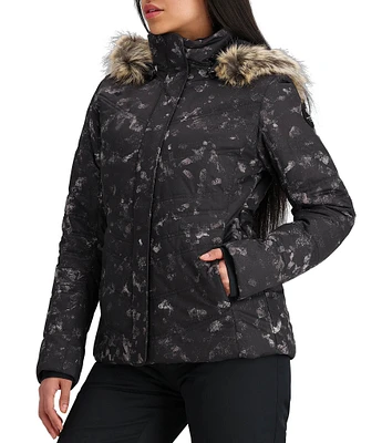 Obermeyer Tuscany II Constellation Print HydroBlock® Long Sleeve Faux Fur Trim Hooded Jacket