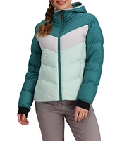 Obermeyer Peyton Quilted Hooded Long Sleeve Stand Collar Puffer Ski Jacket