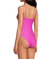 OCEANUS Mirrored Sea Beaded One Piece Swimsuit