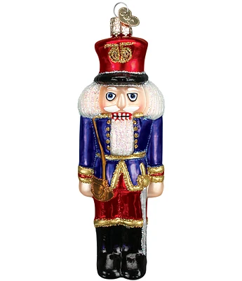 Old World Christmas Blue Coat Soldier Nutcracker Glass Ornament