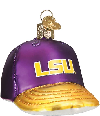 Old World Christmas LSU Baseball Cap Glass Ornament