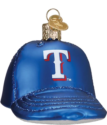 Old World Christmas Texas Rangers Baseball Cap Glass Ornament