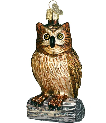 Old World Christmas Wise Old Owl Glass Ornament