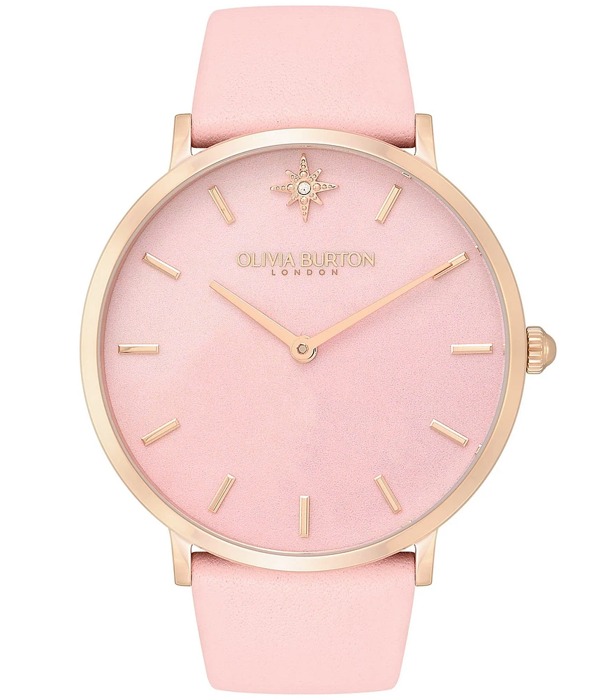 Olivia Burton Celestial Quartz Analog Leather Strap Watch