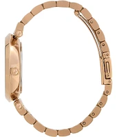 Olivia Burton Women's Floral T-Bar Quartz Analog Carnation Gold Stainless Steel Bracelet Watch