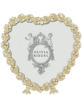Olivia Riegel Contessa Crystal Pearl Heart Frame, 3 x 5 in.