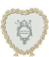 Olivia Riegel Contessa Crystal Pearl Heart Frame, 3 x 5 in.