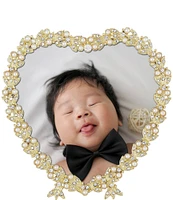 Olivia Riegel Contessa Crystal Pearl Heart Frame, 3 x 5 in.