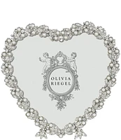 Olivia Riegel Contessa Crystal Pearl Heart Frame, 3 x 5 in.