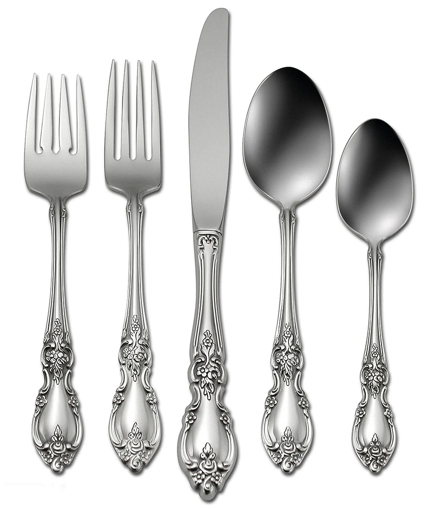 Oneida Louisiana Floral Fiddleback 45-Piece Stainless Steel Flatware Set