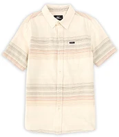 O'Neill Big Boys 8-20 Cream Short-Sleeve Seafaring Stripe Button-Up Shirt