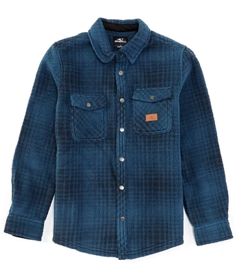 O'Neill Big Boys 8-20 Long Sleeve Glacier Plaid High Pile Super Fleece Shirt