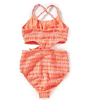 O'Neill Big Girls 7-16 Paradise Plaid Knot Front One Piece Swimsuit
