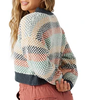 O'Neill Billie Long Sleeve Patterned Cropped Sweater