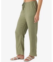 O'Neill Brenda Mid Rise Crinkle Gauze Straight Leg Pants