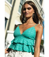 O'Neill Chloey V-Neck Tiered Knit Tank Top