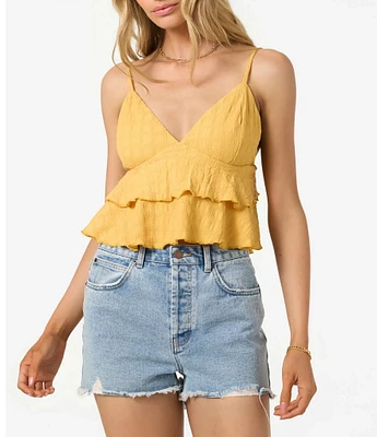 O'Neill Chloey V-Neck Tiered Knit Tank Top