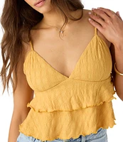 O'Neill Chloey V-Neck Tiered Knit Tank Top