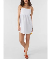 O'Neill Hadia Sleeveless Double-Gauze Smocked Back Mini Dress