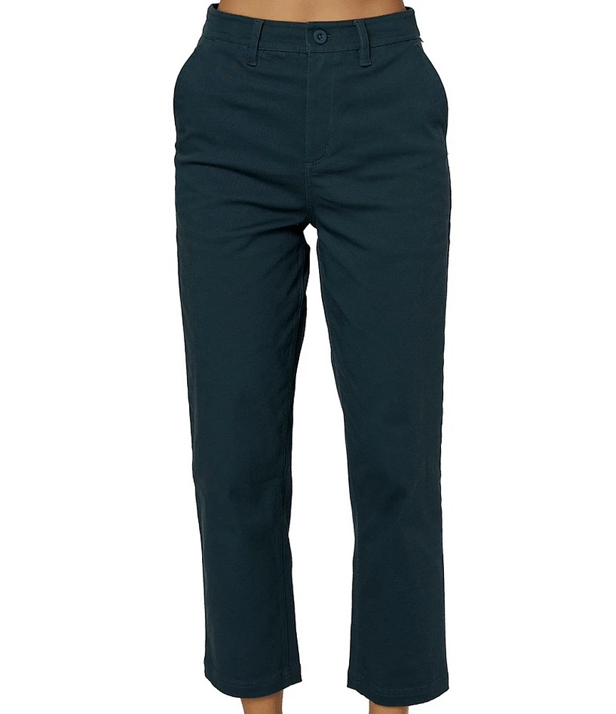 O'Neill Heather Chino Straight Leg High Rise Crop Pants