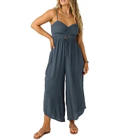 O'Neill Keiko Side Slit Wide Leg Smocked Back Jumpsuit