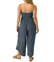 O'Neill Keiko Side Slit Wide Leg Smocked Back Jumpsuit