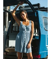 O'Neill Korie Sleeveless Solid Mini Faded Denim Dress