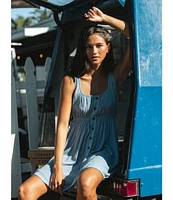 O'Neill Korie Sleeveless Solid Mini Faded Denim Dress