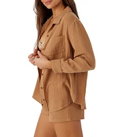 O'Neill Leni Crinkle Gauze Button Front Shirt