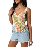 O'Neill Luiza Mixed-Media Floral Tank Top