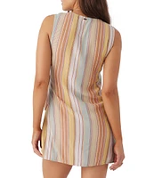 O'Neill Maizie Stripe Print Sleeveless Wrap Dress