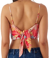 O'Neill Naama Tropical Floral Printed Handkerchief Hem Woven Tank Top