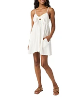 O'Neill Natalya Double Gauze Crinkle Tie Front Mini Dress