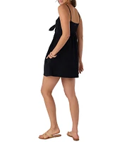 O'Neill Natalya Double Gauze Crinkle Tie Front Mini Dress