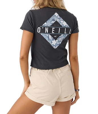 O'Neill Palm Meadow Short Sleeve Cropped Graphic Tee