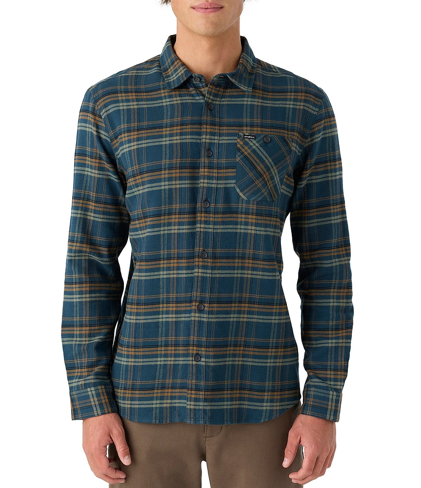 O'Neill Redmond Long Sleeve Yarn-Dyed Dark Plaid Woven Shirt