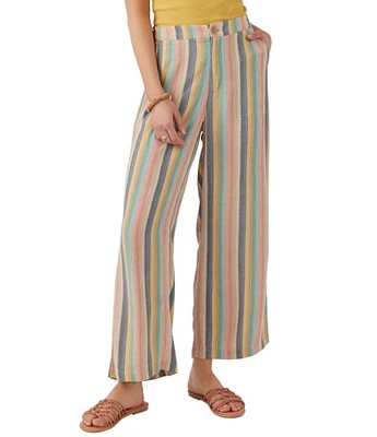 O'Neill Rylan Mid Rise Stripe Wide Leg Woven Pants