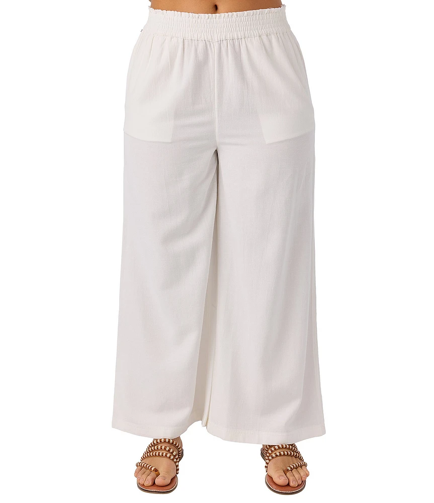 O'Neill Sanders High Rise Paperbag-Waist Linen-Blend Pants