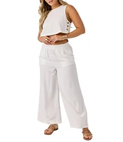 O'Neill Sanders High Rise Paperbag-Waist Linen-Blend Pants
