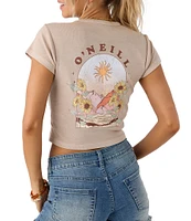 O'Neill Scenic Dreamz Short Sleeve Graphic Cropped Rib Knit T-Shirt