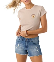O'Neill Scenic Dreamz Short Sleeve Graphic Cropped Rib Knit T-Shirt
