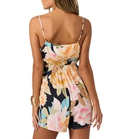 O'Neill Sheila Printed Sleeveless Tie Front Romper